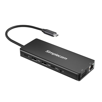 Simplecom CHN613 USB-C 13-in-1 Multiport Docking Station Dual HDMI + VGA Triple Display USB 3.2 Gen 2 10Gbps.