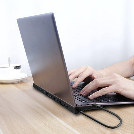 Simplecom CHN622 USB-C 12-in-1 Multiport Docking Station Laptop Stand Dual HDMI + VGA Triple Display Gigabit LAN.
