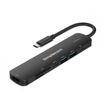 Simplecom CHT570 USB-C SuperSpeed 7-in-1 Multiport Hub Adapter HDMI 2.0 Docking Station.