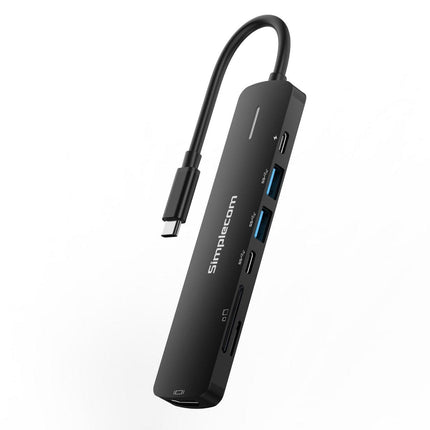 Simplecom CHT570 USB-C SuperSpeed 7-in-1 Multiport Hub Adapter HDMI 2.0 Docking Station.