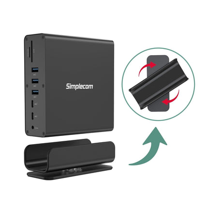 Simplecom CHT815 15-in-1 USB-C 4K Triple Display MST Docking Station with Dual HDMI DP.