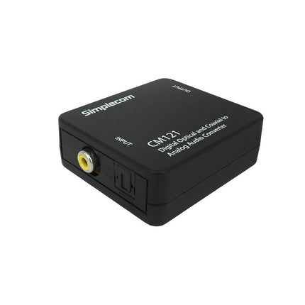Simplecom CM121 Digital Optical Toslink and Coaxial to Analog RCA Audio Converter.