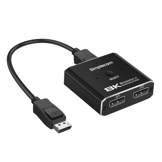 Simplecom CM202 Bi-Directional 2 Way DisplayPort Switch Selector DP 1.4 8K.