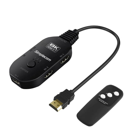 Simplecom CM353 3-Port HDMI 2.1 Switch 3 IN 1 OUT Splitter HDCP 2.3 8K@60Hz.