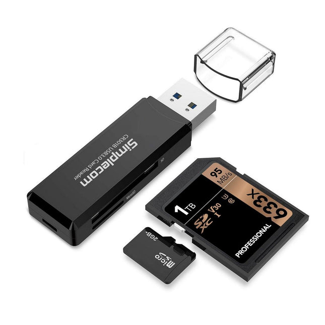 Simplecom CR301B 2 Slot SuperSpeed USB 3.0 Card Reader.