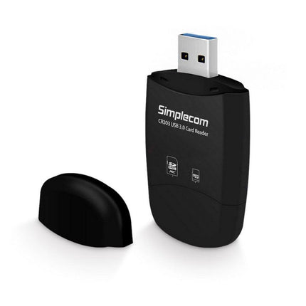 Simplecom CR303 2 Slot SuperSpeed USB 3.0 Card Reader with Dual Caps.