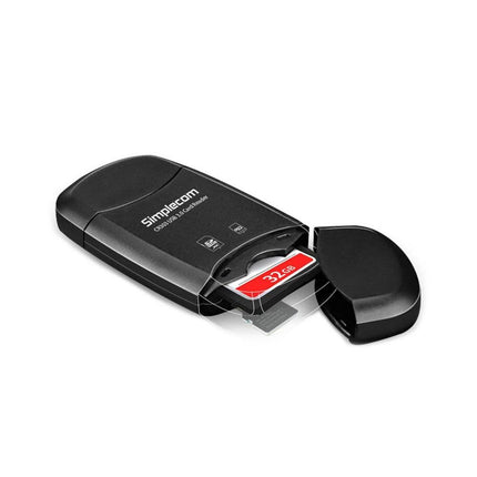Simplecom CR303 2 Slot SuperSpeed USB 3.0 Card Reader with Dual Caps.
