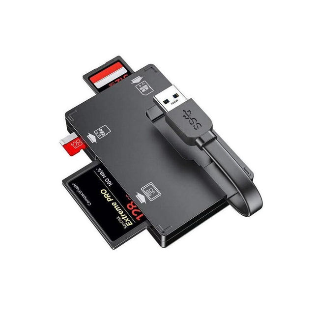 Simplecom CR309 3-Slot SuperSpeed USB 3.0 Card Reader with Card Storage Case.