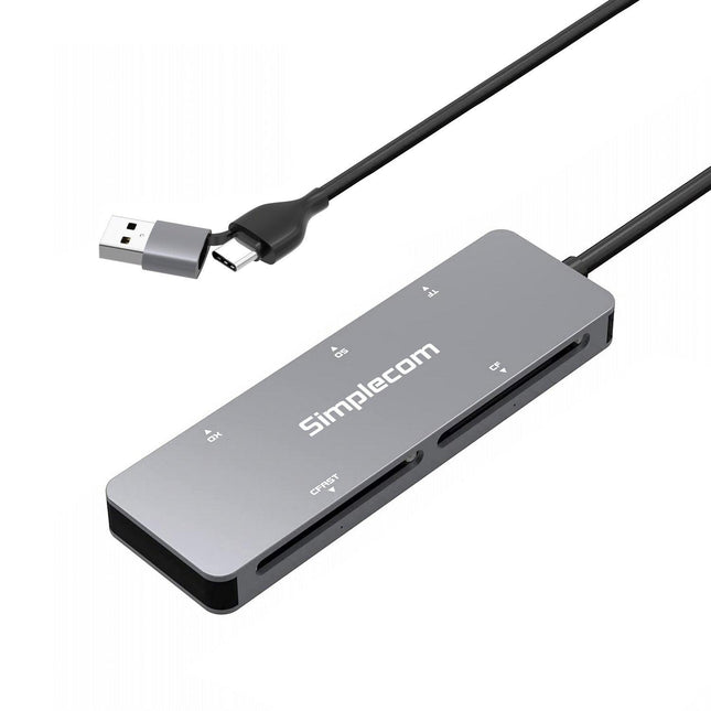 Simplecom CR407 5-Slot SuperSpeed USB 3.0 and USB-C to CFast/CF/XD/SD/MicroSD Card Reader.
