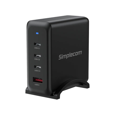 Simplecom CU400 4-Port PD 100W GaN Fast Charger 3xUSB-C + USB-A for Phone Tablet Laptop.