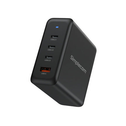 Simplecom CU400 4-Port PD 100W GaN Fast Charger 3xUSB-C + USB-A for Phone Tablet Laptop.