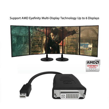 Simplecom DA102 Active MiniDP to DVI Adapter 4K UHD (Thunderbolt and Eyefinity Compatible).