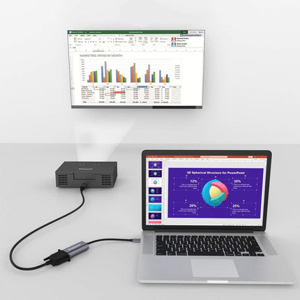 Simplecom DA104 USB-C to VGA Adapter Full HD 1080p.