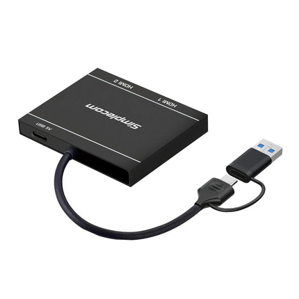 Simplecom DA327 USB 3.0 or USB-C to Dual HDMI Display Adapter for 2x 1080p Extended Screens.