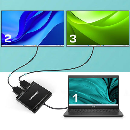 Simplecom DA327 USB 3.0 or USB-C to Dual HDMI Display Adapter for 2x 1080p Extended Screens.