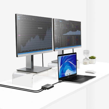 Simplecom DA369 USB 3.0 or USB-C to Dual 4K HDMI 2.0 Display Adapter for 2x 4K@60Hz Extended Screens.