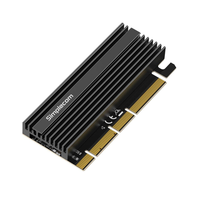 Simplecom EC415B NVMe M.2 SSD to PCIe x4 x8 x16 Expansion Card with Aluminium Heat Sink Black.