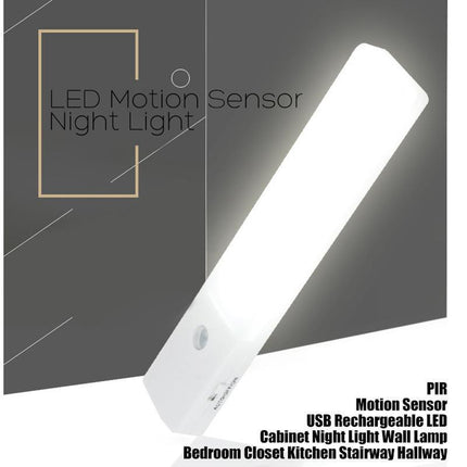 EL608 Rechargeable Infrared Motion Sensor Wall LED Night Light Torch (Cool White).