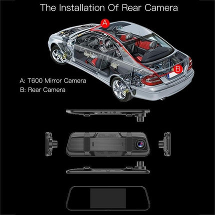 Anytek T600 Ultra HD Dual Cameras 5.5 inch IPS Touch Screen Car DVR Driving Recorder.
