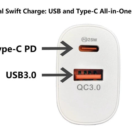 BDI 25W PD Quick Charger AU plug with USB-A and Type-C Ports.