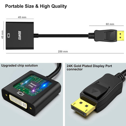 BENFEI DisplayPort to DVI DVI-D Single Link Adapter.