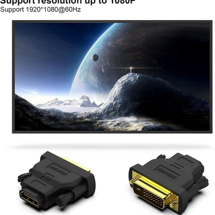 BENFEI DVI to HDMI, Bidirectional DVI to HDMI Male to Female 2 Pack.