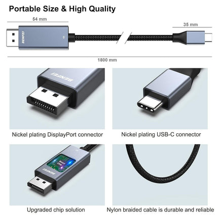 BENFEI 207GY-3F USB-C to DP 0.9m 8K@60Hz Thunderbolt 3.