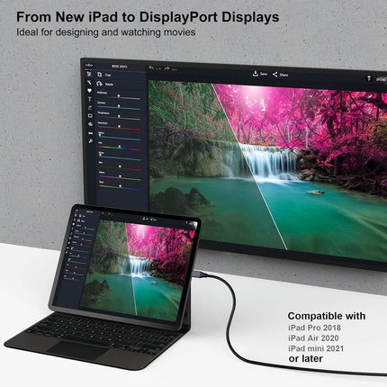 BENFEI 207GY-6F USB-C to DP 1.8M 8K@60Hz Thunderbolt 3.