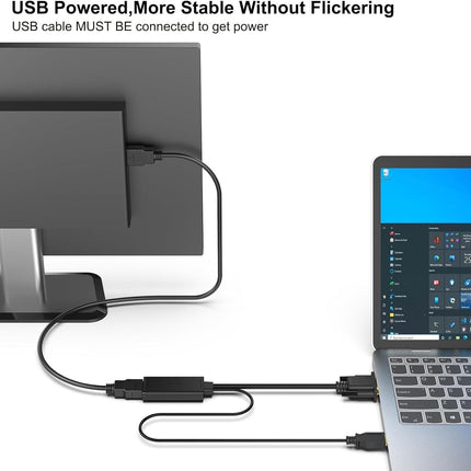 BENFEI 210BK VGA to HDMI Adapter with Audio Support and 1080P Resolution.