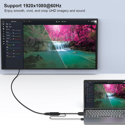 BENFEI 210BK VGA to HDMI Adapter with Audio Support and 1080P Resolution.
