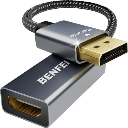BENFEI 4K DisplayPort to HDMI Adapter, (2K 60Hz, 1080p 120Hz) Uni-Directional Display Port to HDMI Monitor Converter.