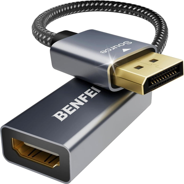 BENFEI 4K DisplayPort to HDMI Adapter, (2K 60Hz, 1080p 120Hz) Uni-Directional Display Port to HDMI Monitor Converter.