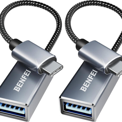 BENFEI 262GY-2P USB 3.0 USB-C to USB-A Adapter (2-pack).