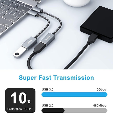 BENFEI 262GY-2P USB 3.0 USB-C to USB-A Adapter (2-pack).