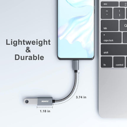BENFEI 262GY-2P USB 3.0 USB-C to USB-A Adapter (2-pack).