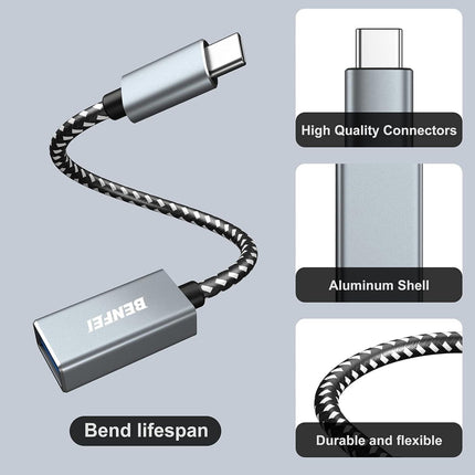 BENFEI 262GY-2P USB 3.0 USB-C to USB-A Adapter (2-pack).