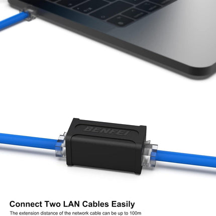 BENFEI RJ45 Inline Coupler, Cat7 Cat6 Cat5e Ethernet Coupler Female to Female.