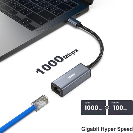 BENFEI USB-C to Ethernet Adapter (Thunderbolt 3 to RJ45).