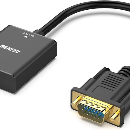 BENFEI HDMI to VGA, Uni-Directional HDMI Computer to VGA Monitor  Adapter (Female to Male) with 3.5mm Audio Jack.