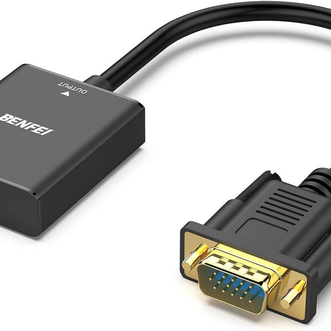 BENFEI HDMI to VGA, Uni-Directional HDMI Computer to VGA Monitor  Adapter (Female to Male) with 3.5mm Audio Jack.