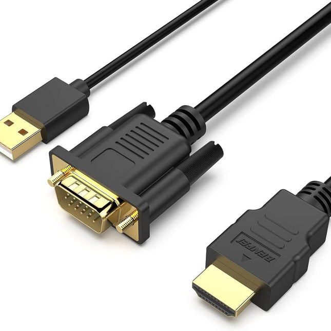 BENFEI 324BK VGA to HDMI Cable with Audio, 1080P Uni-Directional 1.8M.