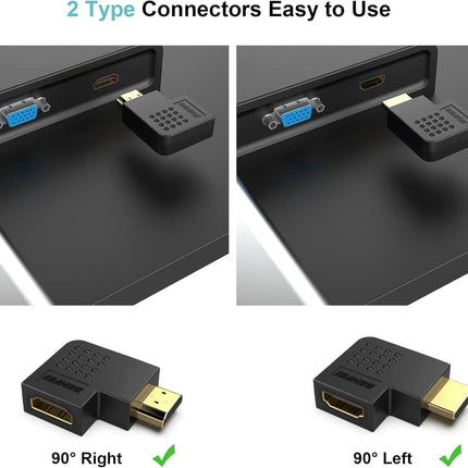 BENFEI HDMI Male to Female Right Angle 90 Degree Adapter.