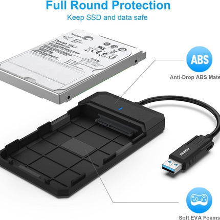 BENFEI 2.5 Inch SATA to USB Tool Free External Hard Drive Enclosure.