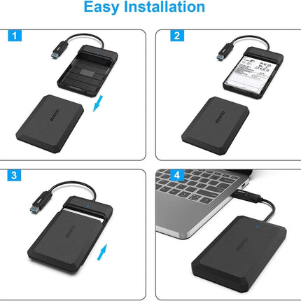 BENFEI 2.5 Inch SATA to USB Tool Free External Hard Drive Enclosure.