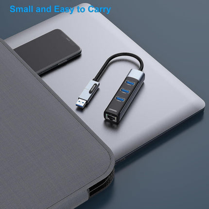 BENFEI 350GY 2-in-1 USB-C+USB 3.0 to RJ45 Gigabit Ethernet Port + 3-Port USB 3.0 HUB.