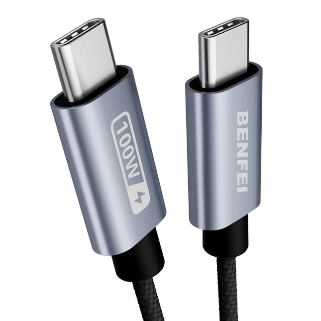 BENFEI 351SL-6F 100W USB-C to USB-C Fast Charging Cable Aluminum Shell Tangle-Free Silicone.