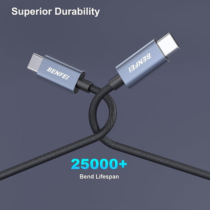 BENFEI 351SL-6F 100W USB-C to USB-C Fast Charging Cable Aluminum Shell Tangle-Free Silicone.