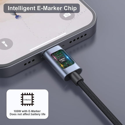 BENFEI 351SL-6F 100W USB-C to USB-C Fast Charging Cable Aluminum Shell Tangle-Free Silicone.