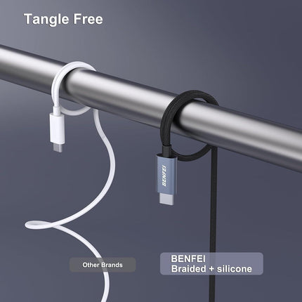 BENFEI 351SL-6F 100W USB-C to USB-C Fast Charging Cable Aluminum Shell Tangle-Free Silicone.