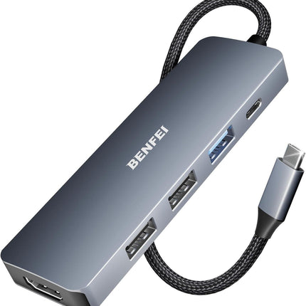 BENFEI USB C Hub 5-in-1 with 4K HDMI(Certified) Aluminum Case.